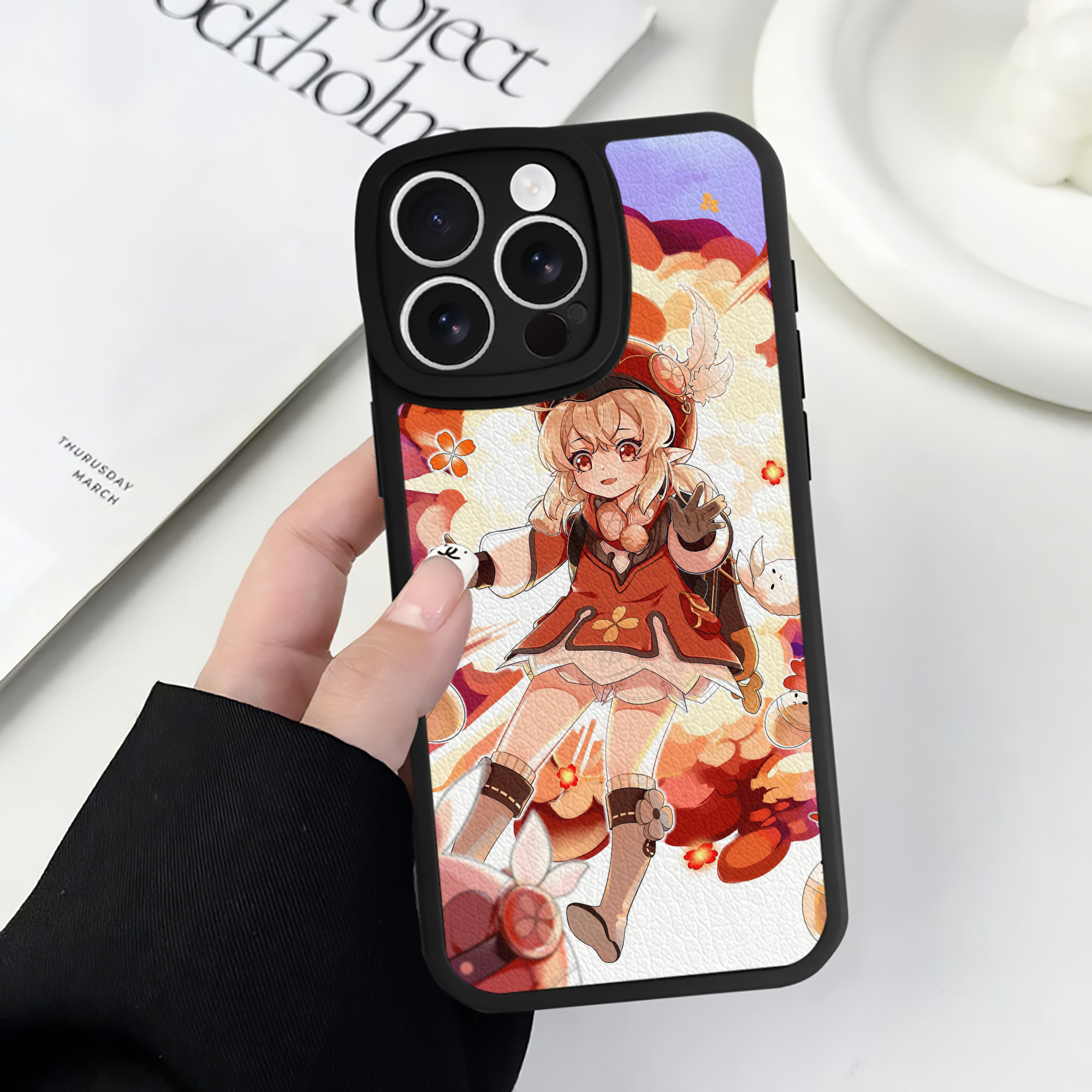 げんし神 genshin 【iPhone 16シリーズ対応】シリコンスマホケース（レザー調） 材質：シリコン